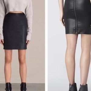 All saints metal pencil zip up skirt